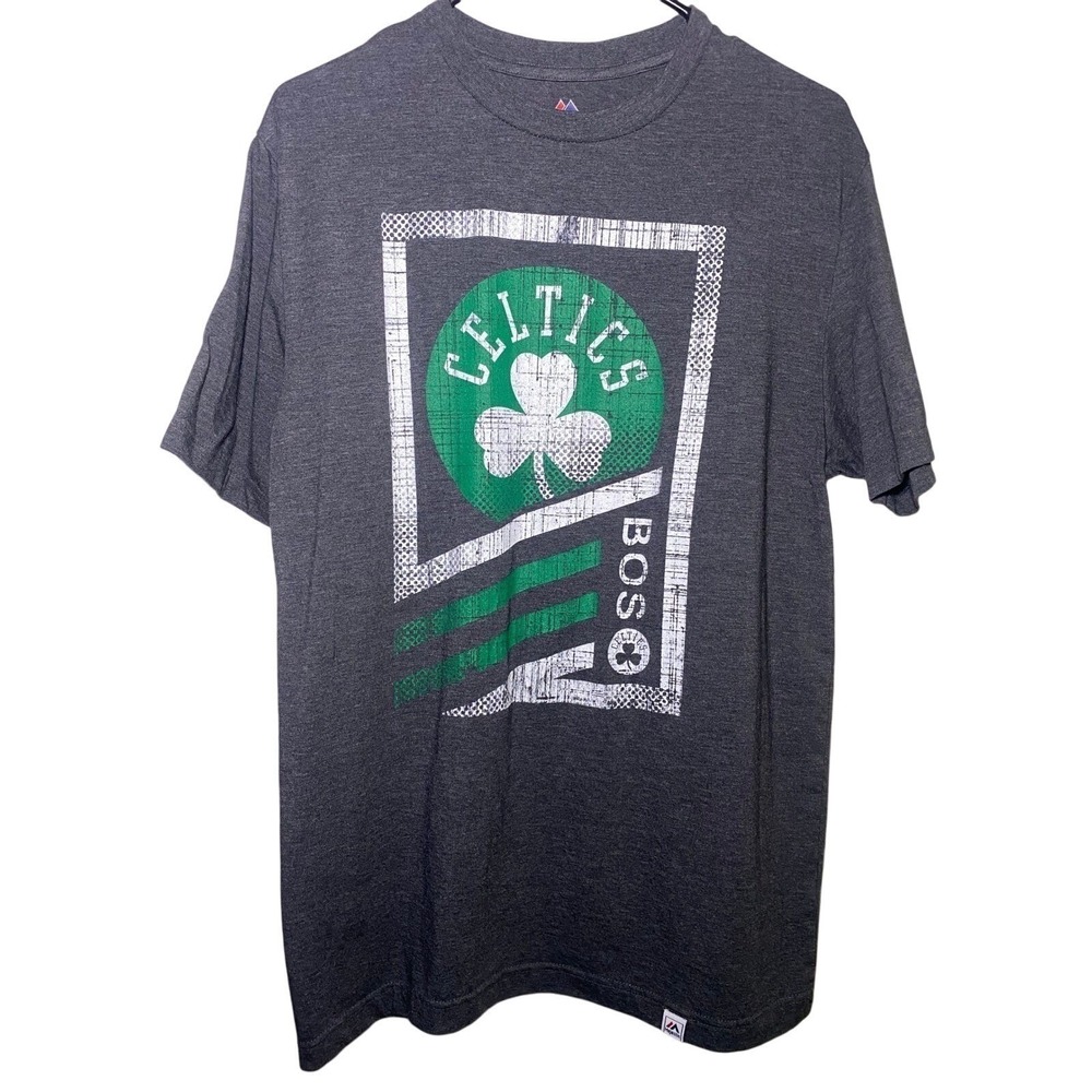 NWOT Majestic Sportswear Boston Celtics NBA Gray Short Sleeve Tee Mens Medium